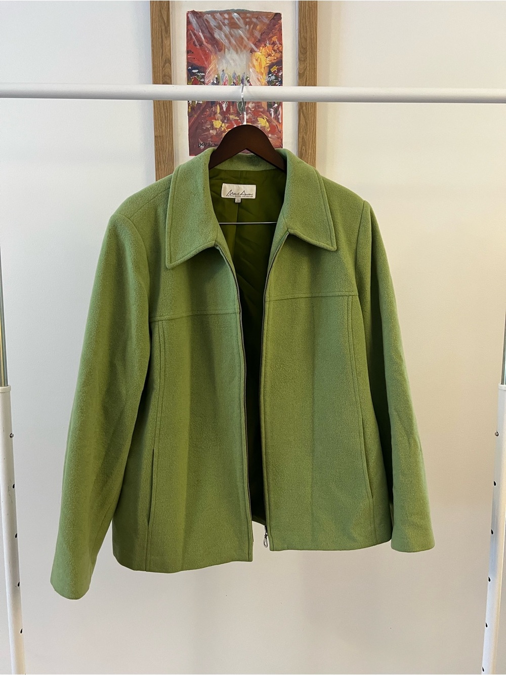 Michael Antonio Light Green Zip-Front Pea Coat